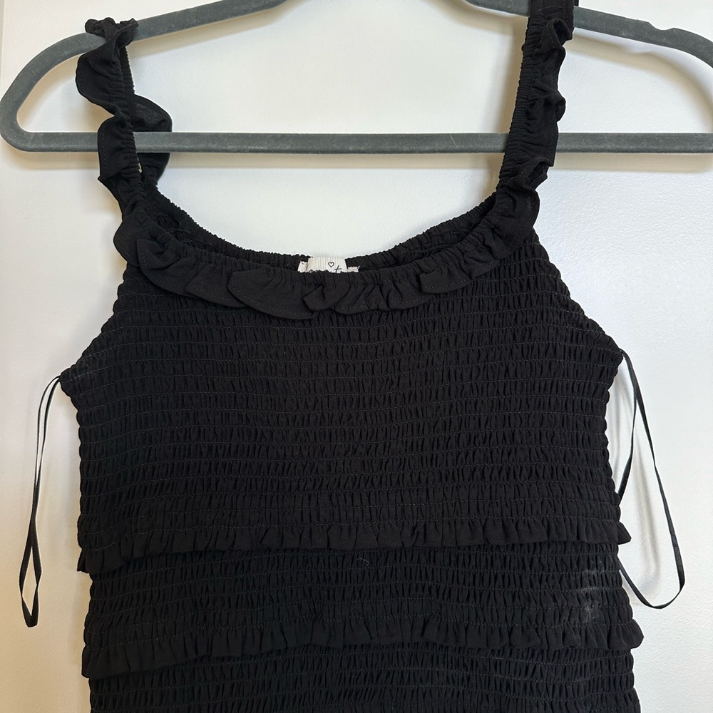 Black Ruffled Women's Top
